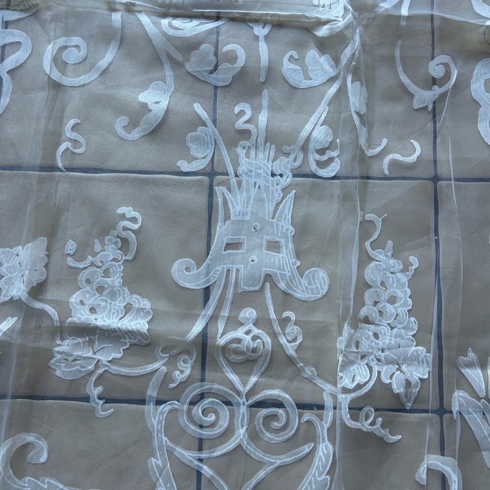 Henredon Vintage Cornely lace pattern sheer upholstery fabric 52”w x 58”l
